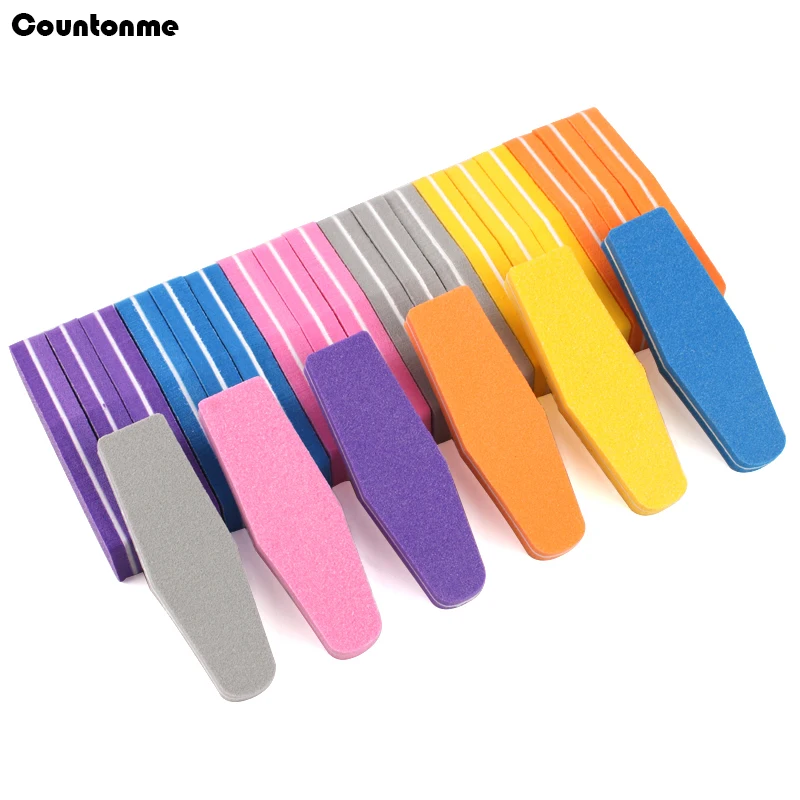 50Pcs Double Sided Buffer Buffing Mini Sponge File 100/180 Acrylic Pedicure Manicure Diamond Block Sanding Tools | Красота и здоровье