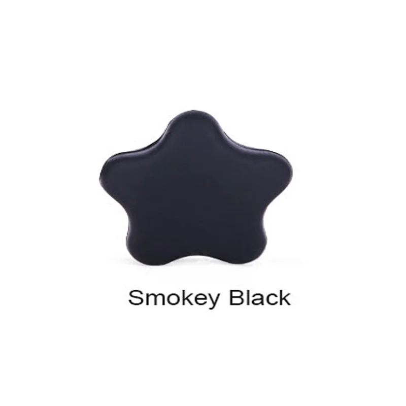 Smokey Black 5 шт., силиконовые бусины Lucky Star, экологически чистые сенсорные Прорезыватели для зубов, Детские Прорезыватели, укусы, игрушки для изготовления ювелирных изделий, детские товары - Цвет: Smokey Black