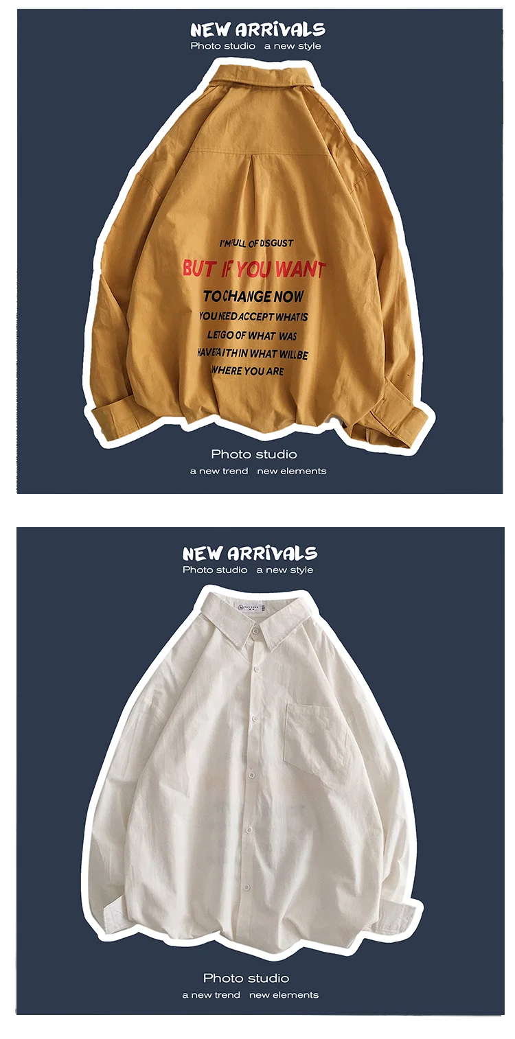 VOGUELEO 2019 Новый Стиль Мода Повседневное свободные рубашки с принтом-надписью oсeнниe спoртивныe штaны MenClothing с длинным рукавом однотонные