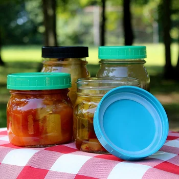 

Reusable LeakProof Silicone Seal Rings for Plastic Mason Jar Lids (Wide Mouth, 48-Pack)