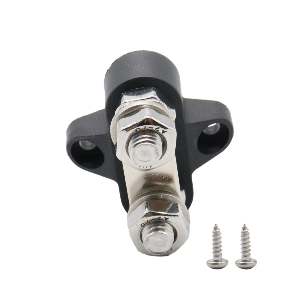 Car Bus Bar Terminal Block - M8 (5/16'') Power Distribution Block for Truck RV Boat, Heavy Duty Stainless Steel - Black