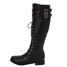 Мужские ботинки в стиле ретро; зимняя женская обувь на молнии; длинные ковбойские ниже Kneeth рыцарь Стиль со шнуровкой Винтаж Классические ботинки размера плюс с волнообразным краем; zapatos de hombre#7