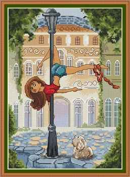 

6-Counted Cross Stitch Kit Cross stitch RS cotton with cross stitch Lanarte Pole dance in life