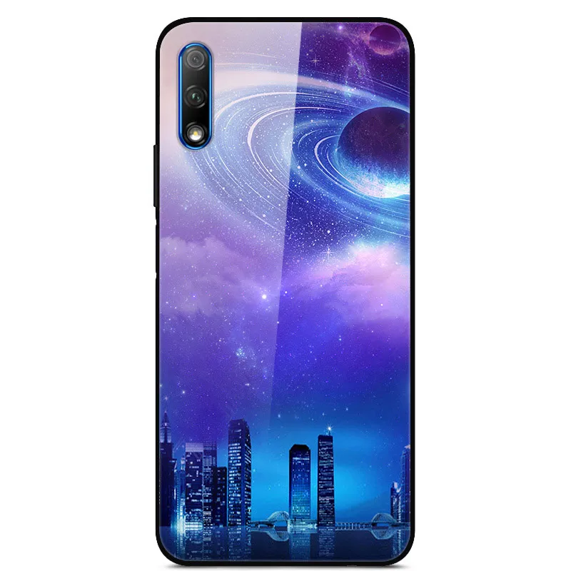 1 Для huawei Honor 9X чехол закаленного стекла крышка с пространство Распечатать чехол для телефона для Honor 9X силиконовый бампер чехол для huawei Honor9X 9 X - Цвет: 1