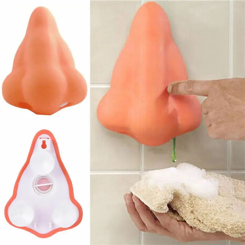 

Creative Liquid Soap Silicon Dispenser Wall Mounted Bathroom Hand Sanitizer Container Funny Nose Design Shape Soap Dispensers