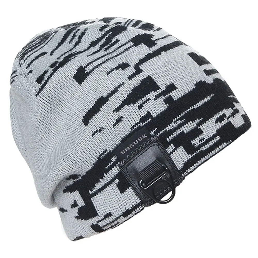 Gray Камуфляжная Осенняя зимняя теплая шапка Skullies для мужчин женщин и мужчин, вязаная шапка для катания на лыжах и коньках, спортивная шапка - Цвет: Gray