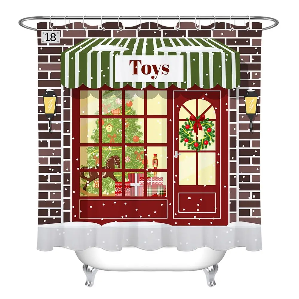 Only Curtain Занавеска для ванной, мультяшная игрушка, магазин, рождественский подарок, украшение, водонепроницаемая занавеска для душа, нескользящий коврик, Товары для ванной комнаты - Цвет: Only Curtain