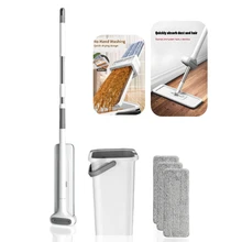 

Hands-free Flat Squeeze Mop Microfiber Cloth 360° Rotating Kitchen Bathroom Wooden Floor Marble Household Cleaning Tool