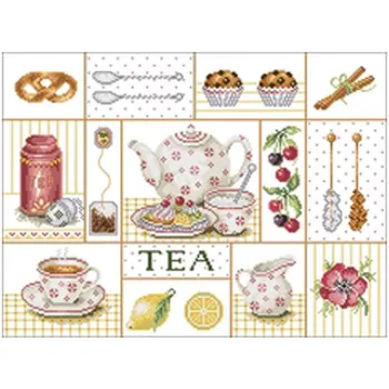 

Sumptuous afternoon tea Patterns Counted Cross Stitch 11CT 14CT 18CT DIY Cross Stitch Kits Embroidery Needlework Sets home decor