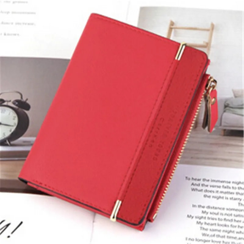 New Women Wallet Small Cute Wallet Women Short Leather Women Wallets Zipper Purses Female Purse Clutch Coin Purse Lady Bags