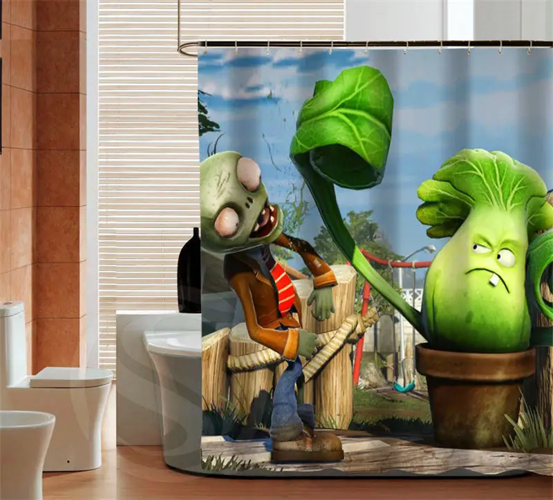 Ретро Растения против Зомби Последняя мода пользовательские душ Шторы Ванная
