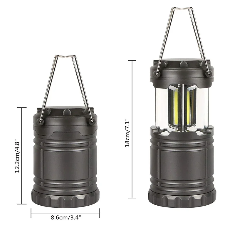 Светодиодный фонарь для кемпинга 3* COB портативный наружный яркий светильник наружный Складной Подвесной водонепроницаемый тент Фонарь ручной светодиодный фонарь
