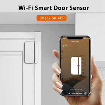 

Tuya Smart WiFi Door Window Sensor Magnetic Door Open/Closed Detector Alarm Wireless APP Voice Control for Amazon Alexa