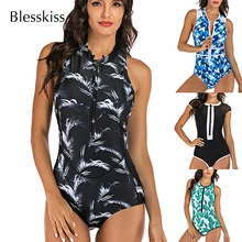 Blesskiss, сдельный купальник для серфинга, женский,, на молнии, спортивная одежда для плавания, для девушек, Цельный купальник для женщин, купальный костюм