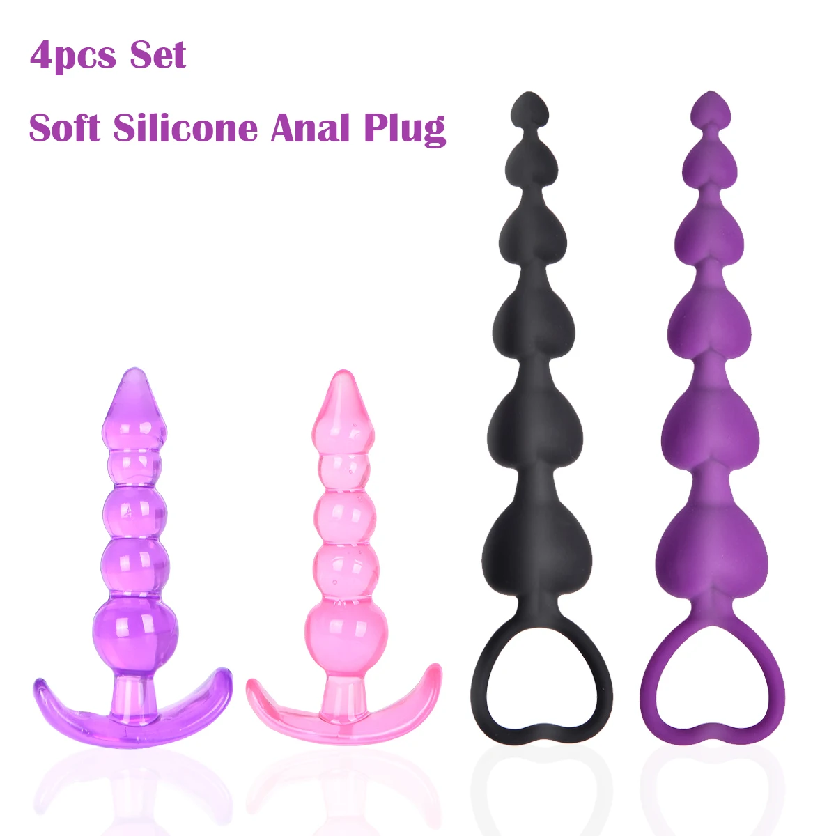 4 шт. Анальная пробка для начинающих силиконовые секс-игрушки товары взрослых