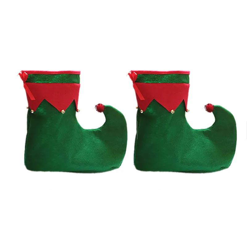 Одна пара взрослых носимых эльф сапоги для взрослых Pom эльф Пикси обувь Рождественская вечеринка красный зеленый маскарадный костюм аксессуар