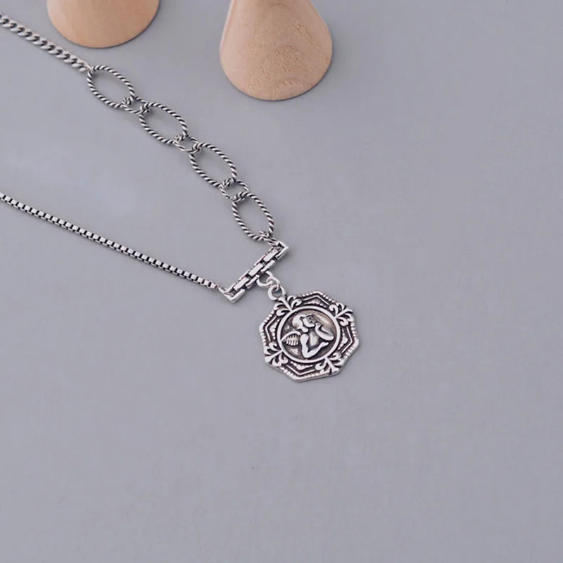 Mewanry 925 Sterling Silver Sweater Necklace for Women Fashion Elegant Party Angel Cupid Pendant Couples Jewelry Birthday Gifts - Image 4