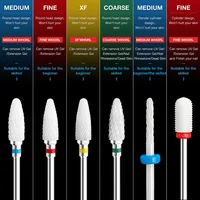 LadyMisty Ceramic Tungsten Nail Drill Bit Milling Cutter For Manicure Pedicure Nail Files Buffer Nail Art Equipment Accessory 2