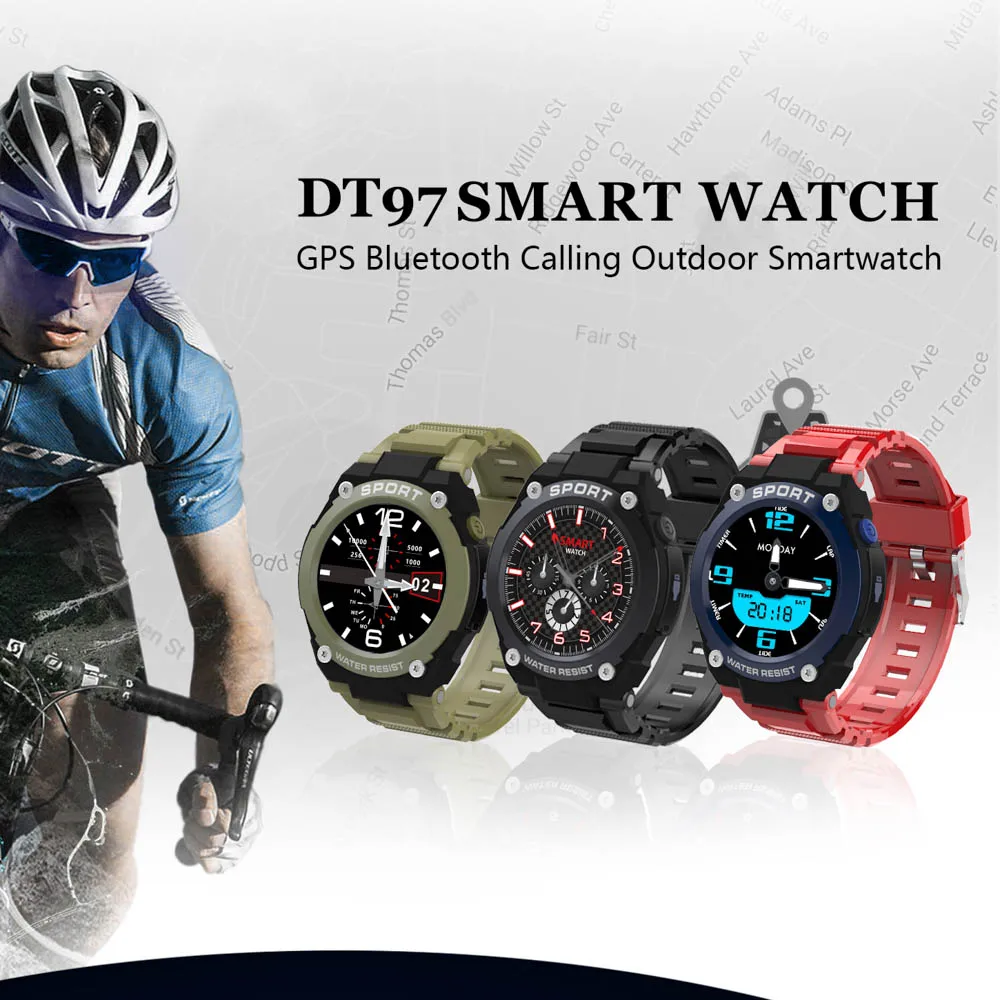 Dt97 Smart Watch GPS Men SIM Card Pedometer Heart Rate Tracker Smartwatch Outdoor Multi-sport Mode for Android Ios Phones