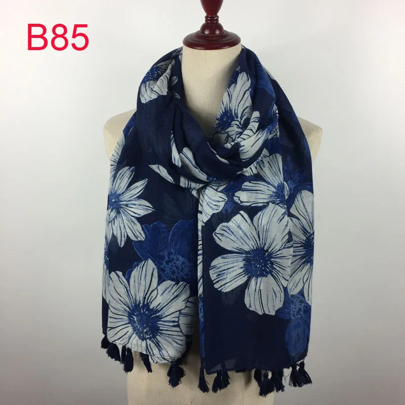 Женский Длинный хлопковый хиджаб с бахромой и цветочным принтом|designer scarf women|fashion