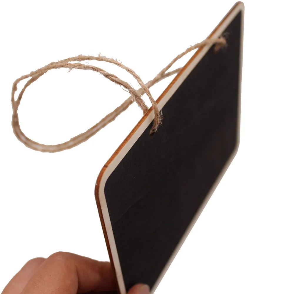 4PCS Mini Chalkboards Rectangular Hanging Blackboard Double Sided Chalkboard Wedding Party Table Number Place Tag Message Board