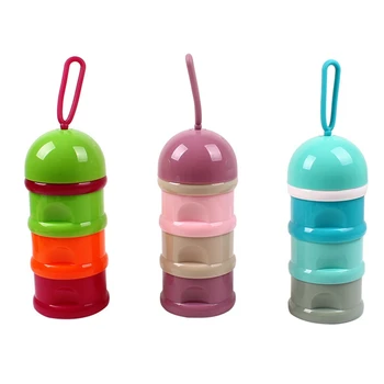 

Portable Baby Infant Feeding Milk Powder Food Container Storage Feeding Box For Baby Independent Three-layer Milk Compartment