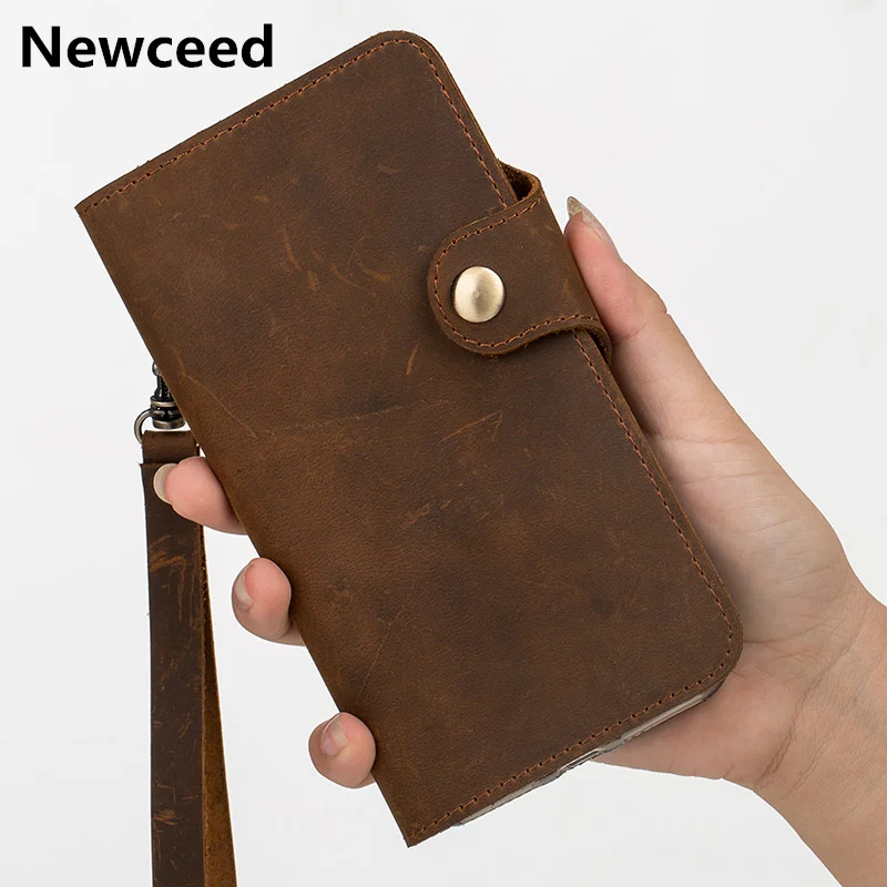 

Genuine leather retro vintage wallet phone bag case for Xiaomi Redmi Note 8 Pro/Redmi Note 8 wallet case cover holster funda