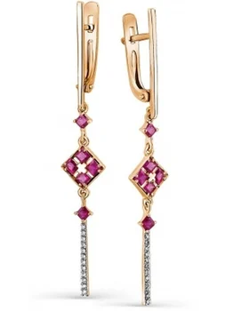 

Master brilliant earrings with rubies and diamonds in red gold