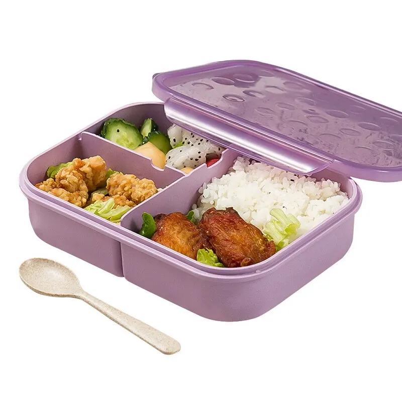 G222276A Герметичный независимый сетчатый Ланч-бокс Bento с 3 отделениями для микроволновой печи, Ланч-бокс для детей, портативный контейнер для еды - Цвет: G222276A