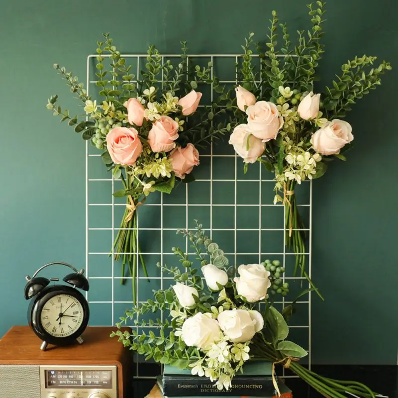 

Hand Bouquet Rosette Artificial Flower Household Living Room Table Decoration DIY Materials To Decorate A basket Wreath