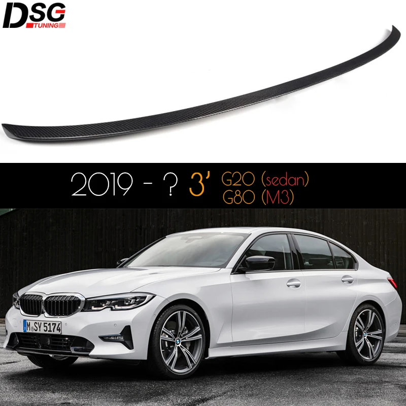 for BMW 2019+ 3 Series Sedan (G20) Carbon Fiber Rear Spoiler Car Style Heckspoiler (Also Fits 2020+ G80 M3 )