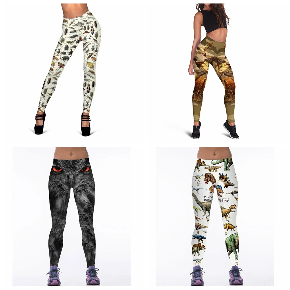 Прямая поставка женские леггинсы с 3D принтом тонкие пуш ап эластичные до