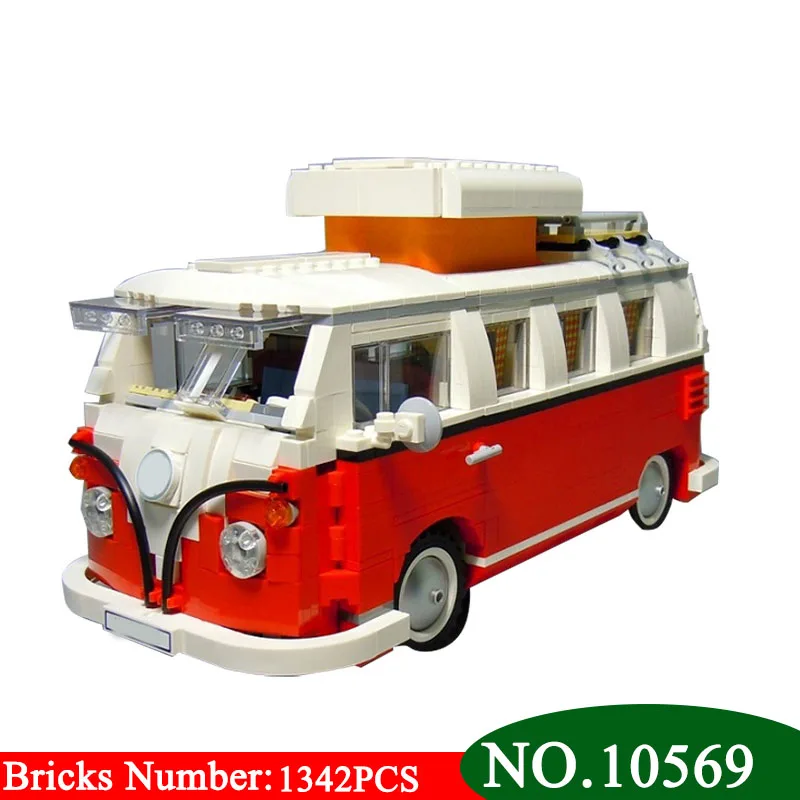 

10569 1342pcs Technic T1 Camper Van Car Racers Building Block DIY Educational Toys for Children Compatible 10220 Brick Toy