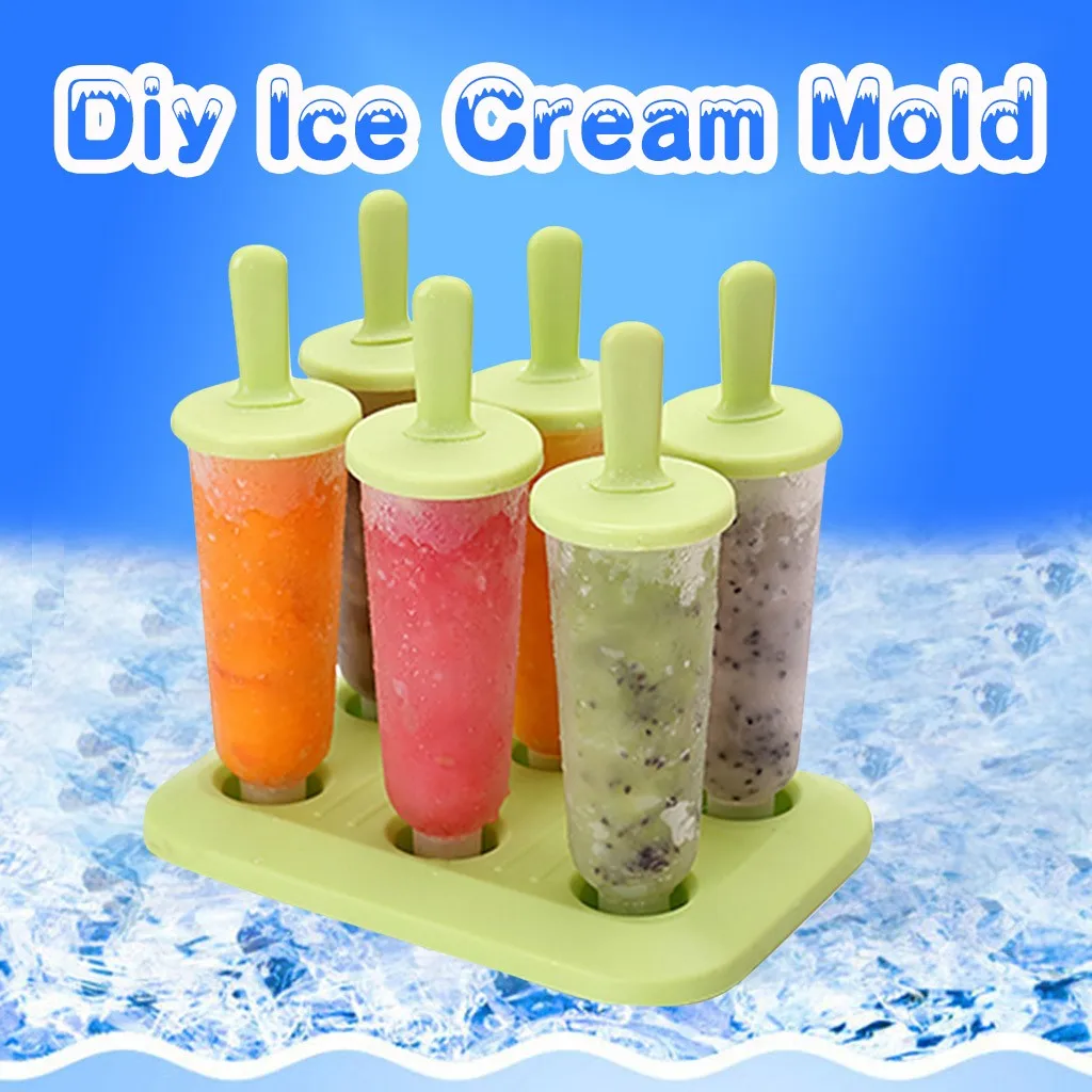 6 шт/1 комплект круговой с крышкой льда лоток Diy Мороженое Плесень Форма для