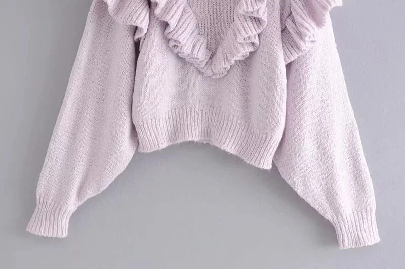 Новые свитера женские harajuku с рюшами и круглым вырезом женские трикотажные пуловеры осень зима теплые свитера Mujer пуловер