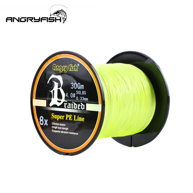 Angryfish 300 Meters 8 Strands Braided Fishing Line High endurance 8 Colors  Super PE Line