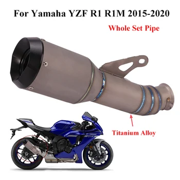 

Motorcycle Exhaust Full Set Pipe Escape Titamium Exhaust Muffler Baffle Mid Link Tube For Yamaha R1 R1M Slip On 2015-2019 2020