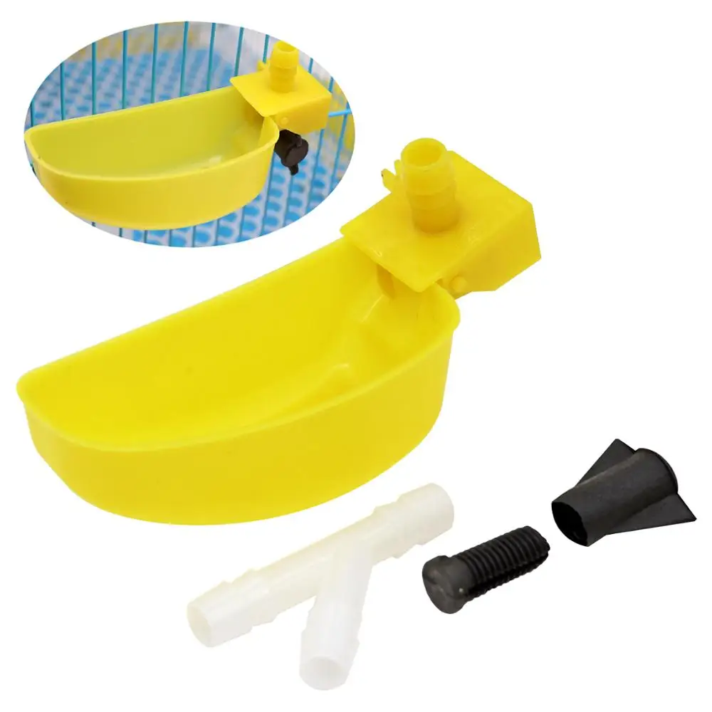 Bebedero automático de pájaro amarillo, taza de codorniz, Paloma, bonito, 5 uds.