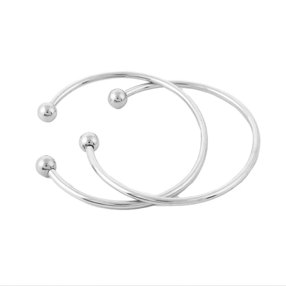2pcs/lot Stainless Steel Unscrew Adjustable Cuff Bangle Bracelets Blanks