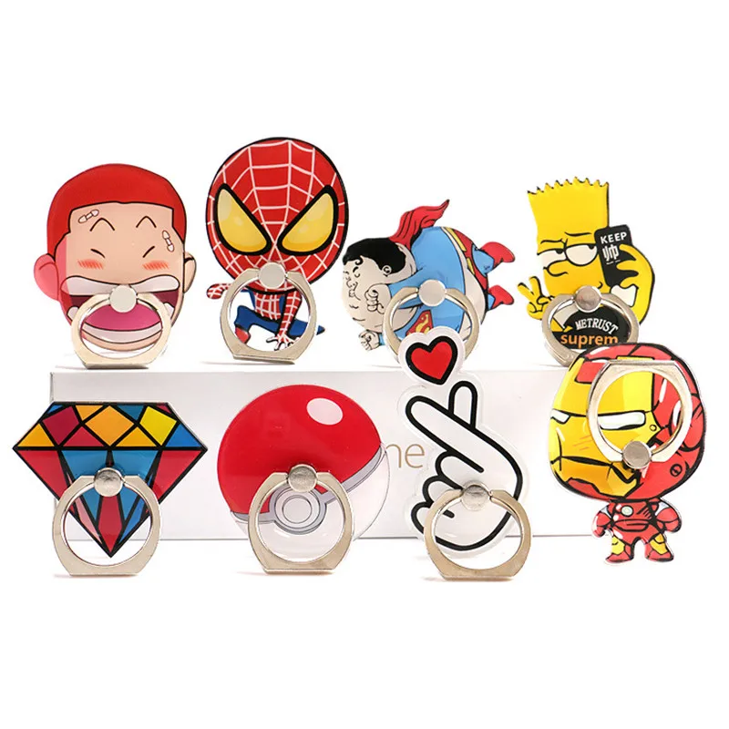 

Universal 360 mobile phone smart phone bracket for iPhone Samsung Huawei millet degree bracket cartoon cute finger ring