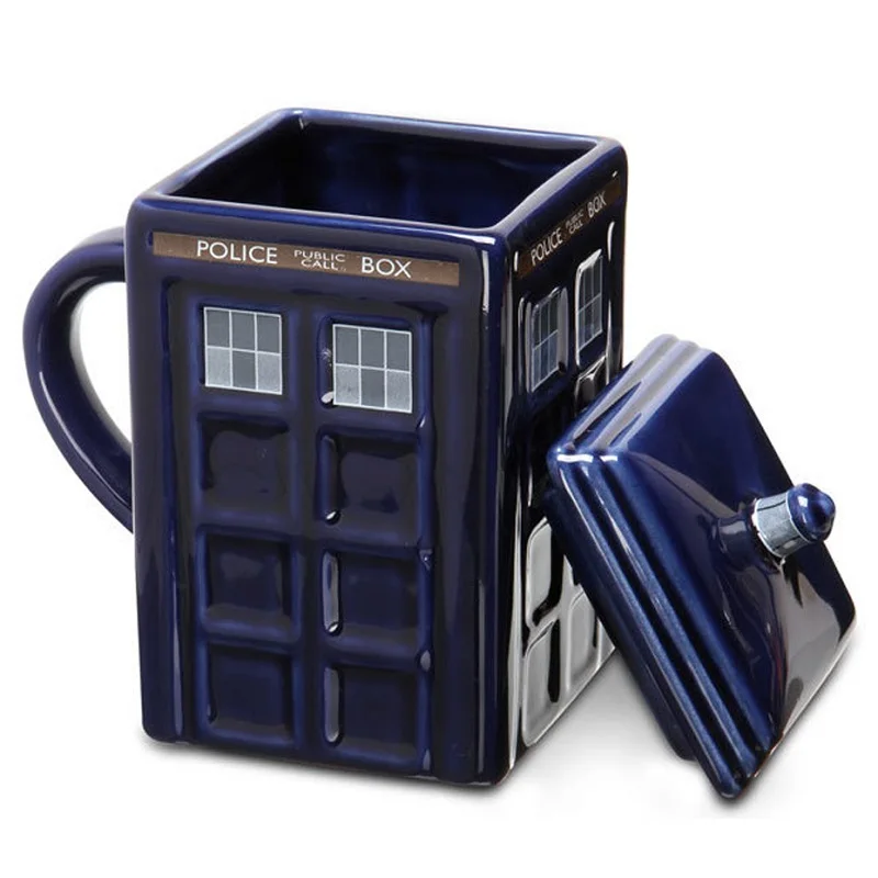 Doctor Who Tardis Mug Police Box Cug 600ML Tardis Creative Coffee Cup Beer Milk Mug With Cookie Wholesale Funny Gift