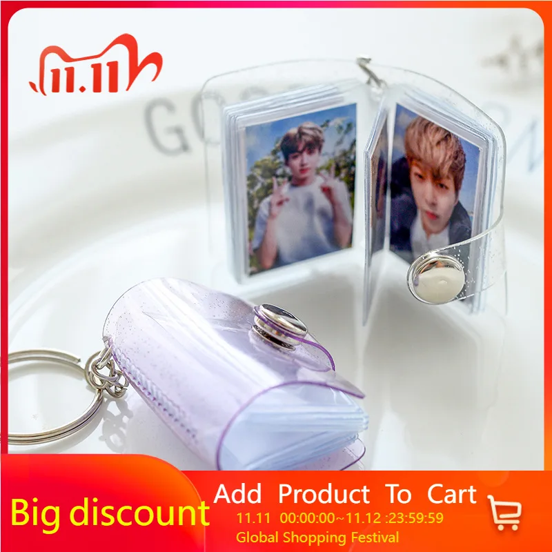 2 inch Pockets Small Photo Album Mini Photos Collect Book Creative Card  Holder With Keychain Instax
