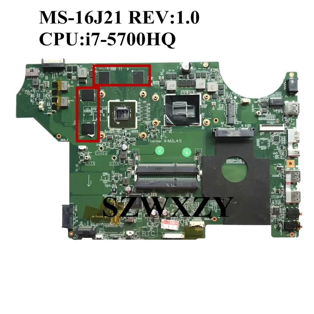 

Excellent For MSI GE62 2QD With i7-5700HQ 2.7Ghz CPU MS-16J21 REV:1.0 GTX960M Laptop Motherboard 100% Tested