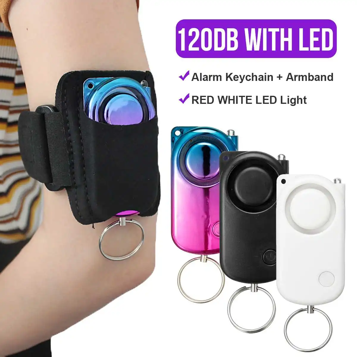 

Night Run Personal Alarm Protection Women Elderly Defensa Safety Self Defense Alarm Sound Anti-Attack Security Keychain Alarm
