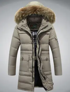 

M~4xl Plus Size Autumn Winter Straight Men White Duck Down Jackets And Coat Fake Fur Collar Casual Brand-clothes
