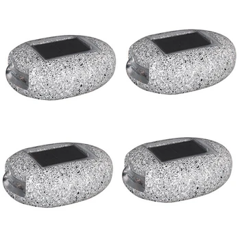 

4Pcs Solar Street Light Lawn Light Outdoor Pebble Stone Led Waterproof Spotlight Walkway Solar Light
