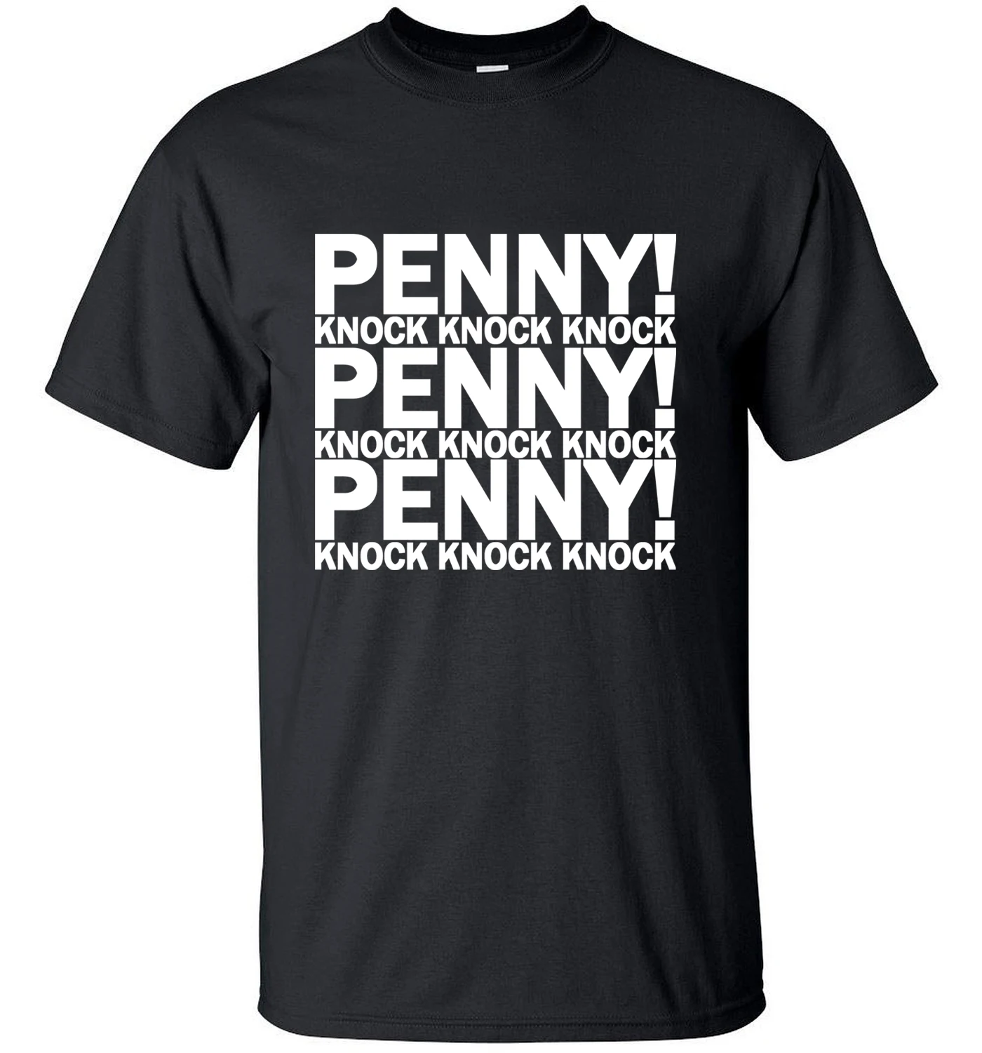 Hot Sale The Big Bang Theory PENNY KNOCK mens t shirts 100% cotton high quality hipster tops tees 8 Colors Camisetas Hombre