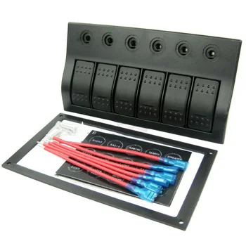 

Waterproof Switch Panel 6 Gang LED Indicator Circuit Breakers Pre-wired