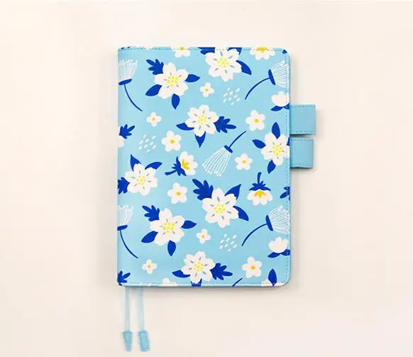 blue flower Цветочный переплет недатированный ежемесячный недельный ежедневник книга DIY планировщик 207P A5 A6 классный блокнот - Color: blue flower