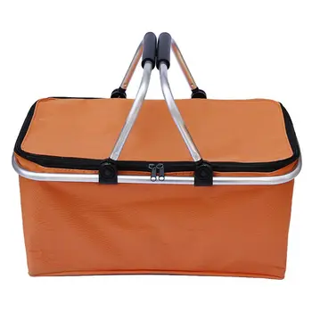 

Foldable Shopping Basket Laundry Hamper Storage Bag Oxford Cloth Handle Picnic